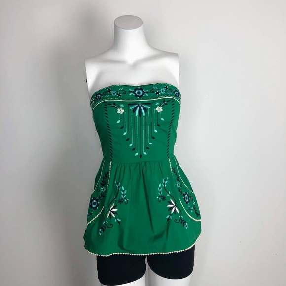 Vanessa Virginia Grasslands Green Strapless Top - Picture 6 of 8